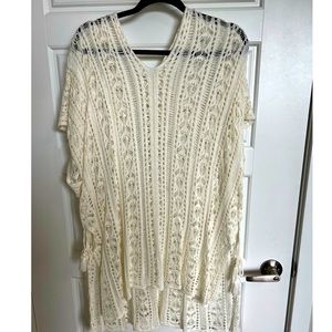 Cream Size L Swimsuit Cover